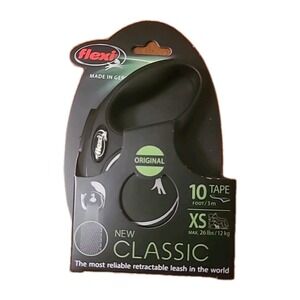 Flexi Retractable Leash For XS Dogs Classic Tape Up To 26 lbs 10ft Black NEW